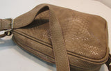 Chico's Taupe Snakeskin Print Vinyl Shoulder Purse