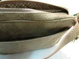 Chico's Taupe Snakeskin Print Vinyl Shoulder Purse