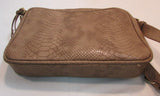 Chico's Taupe Snakeskin Print Vinyl Shoulder Purse