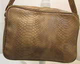 Chico's Taupe Snakeskin Print Vinyl Shoulder Purse