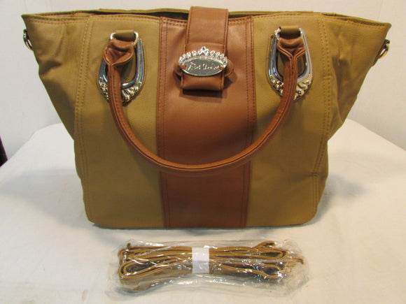 Alfred Durante Tan and Brown Faux Leather Satchel
