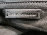 Zara Woman Black Leather Luggage Tote