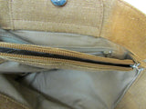 Paolo Masi Brown Leather and Linen Shoulder Bag - NWT