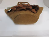 Paolo Masi Brown Leather and Linen Shoulder Bag - NWT