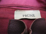 Prune Dark Burgundy Pebble Leather Shoulder Bag