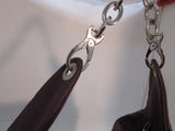 Prune Dark Burgundy Pebble Leather Shoulder Bag