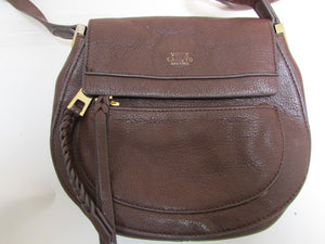 Vince Camuto Black Cherry Pebble Leather Crossbody