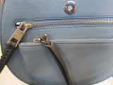 Vince Camuto Pebble Leather Two Blue Tones with Gray Crossbody Purse