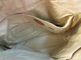 Fossil Beige and Cream Shopper Faux Leather Tote