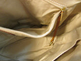 Fossil Beige and Cream Shopper Faux Leather Tote