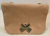 deux lux Blush Leather Turn Lock Crossbody