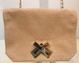 deux lux Blush Leather Turn Lock Crossbody
