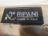 Ripani Made in Italy Cream Studded Flap Leather Shoulder Bag