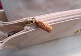 Ripani Made in Italy Cream Studded Flap Leather Shoulder Bag