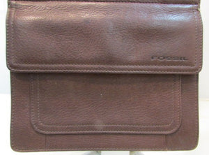 Fossil Brown Leather Organizer Crossbody