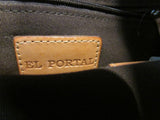 El Portal Brown Suede with Genuine Leather Stitched Edging Hobo Bag - NWT