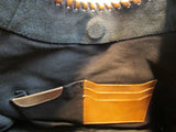 El Portal Brown Suede with Genuine Leather Stitched Edging Hobo Bag - NWT