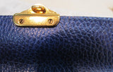 Vera Pelle Made in Italy Royal Blue Genuine Leather Crossbody & Belt