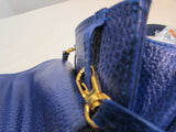 Vera Pelle Made in Italy Royal Blue Genuine Leather Crossbody & Belt