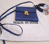 Vera Pelle Made in Italy Royal Blue Genuine Leather Crossbody & Belt