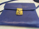 Vera Pelle Made in Italy Royal Blue Genuine Leather Crossbody & Belt