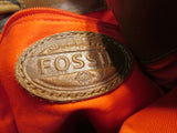 Fossil Brown Drawstring Leather Backpack