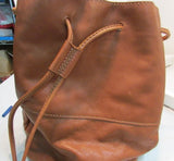Fossil Brown Drawstring Leather Backpack