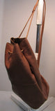Fossil Brown Drawstring Leather Backpack