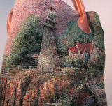 Gregg Thomas Kinkade Beach Lighthouse Tapestry Tote
