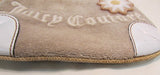 Juicy Couture Tan Cloth Off-White Leather Trim Wristlet