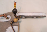 Juicy Couture Tan Cloth Off-White Leather Trim Wristlet
