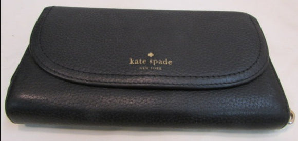 Kate Spade Black Pebble Leather Wallet
