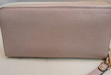 Michael Kors Pinky Beige Pebble Leather 3/4 Zipper Wallet