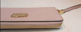 Michael Kors Pinky Beige Pebble Leather 3/4 Zipper Wallet