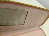 Michael Kors Pinky Beige Pebble Leather 3/4 Zipper Wallet