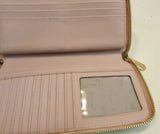 Michael Kors Pinky Beige Pebble Leather 3/4 Zipper Wallet