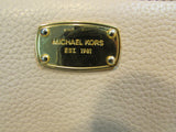Michael Kors Pinky Beige Pebble Leather 3/4 Zipper Wallet