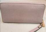 Michael Kors Pinky Beige Pebble Leather 3/4 Zipper Wallet
