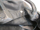 Linea Pelle Black Janis Boho Leather Fringe Tote