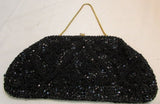 Sharonee Black Beaded Evening Bag