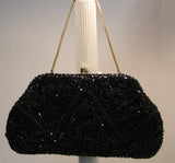 Sharonee Black Beaded Evening Bag