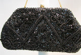 Sharonee Black Beaded Evening Bag