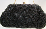 Sharonee Black Beaded Evening Bag