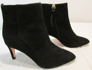 Boden Black Suede High Heel Ankle Boot
