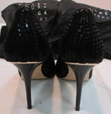 White House Black Market Black Olivia Houndstooth Suede Heels
