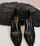White House Black Market Black Olivia Houndstooth Suede Heels