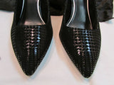 White House Black Market Black Olivia Houndstooth Suede Heels