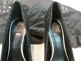White House Black Market Black Olivia Houndstooth Suede Heels
