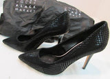 White House Black Market Black Olivia Houndstooth Suede Heels