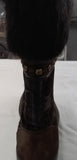 Coach Lesly Brown Canvas, Suede and Fur Boots